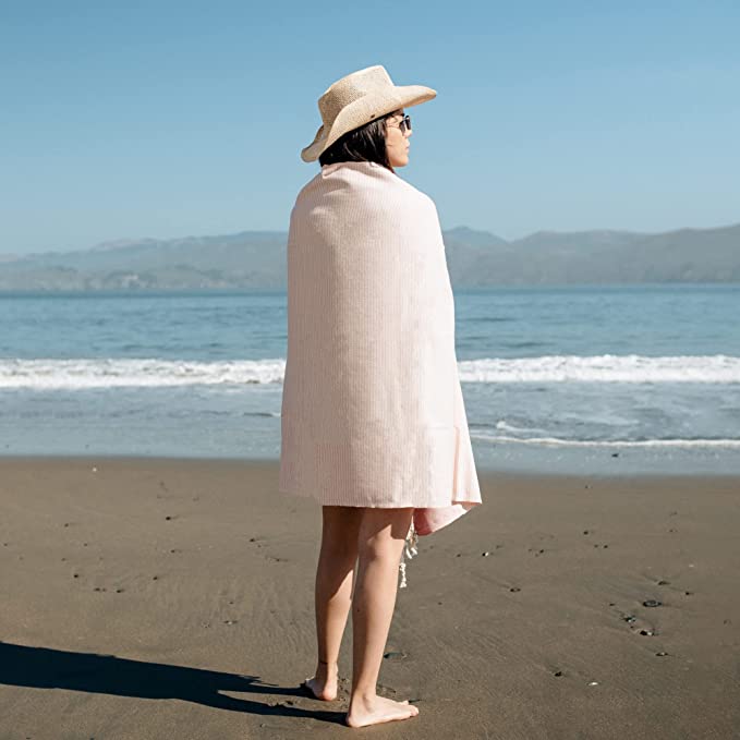 Yoga Towel with Striped Bag