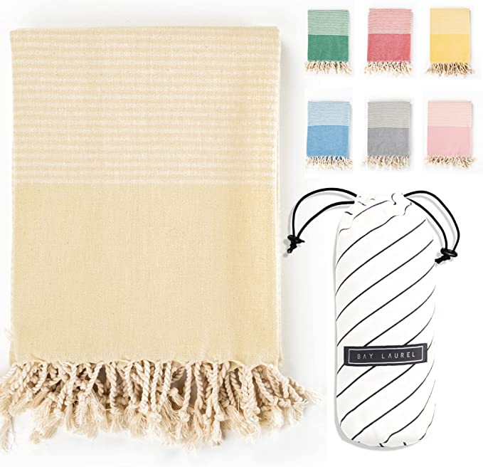 Yoga Towel with Striped Bag