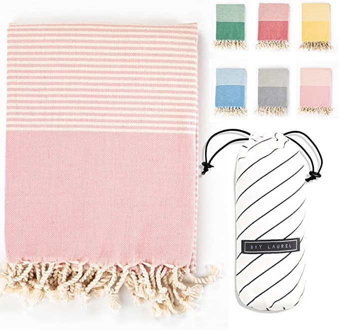 Yoga Towel with Striped Bag