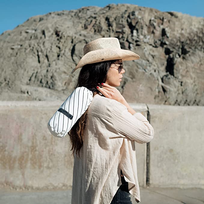 Yoga Towel with Striped Bag