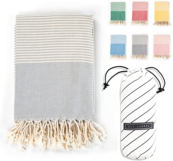 Yoga Towel with Striped Bag