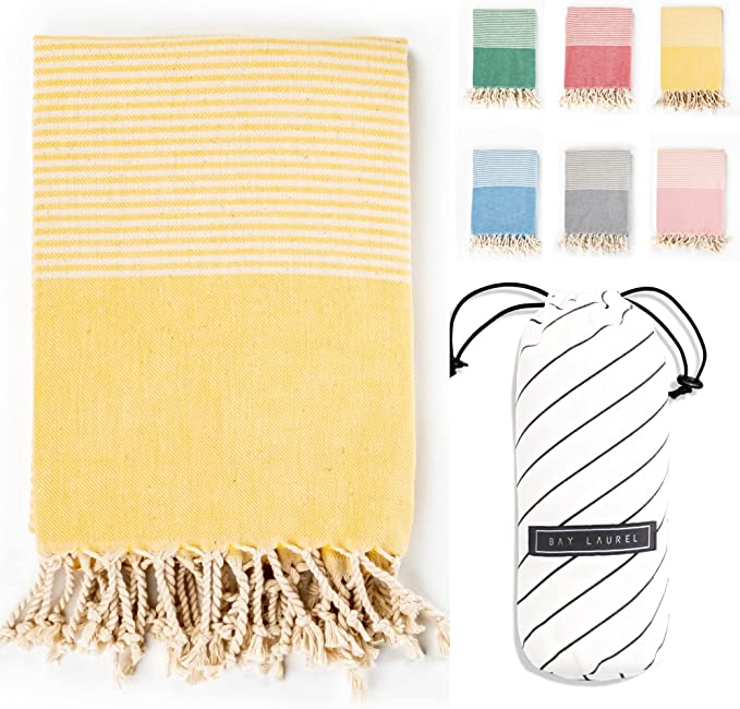Yoga Towel with Striped Bag