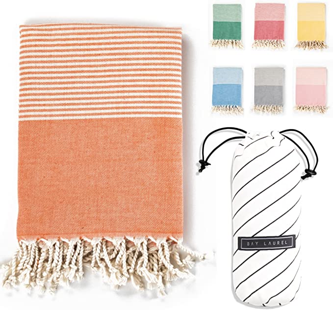 Yoga Towel with Striped Bag