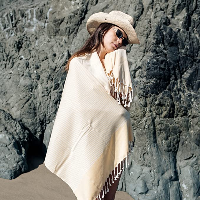 Yoga Towel with Striped Bag