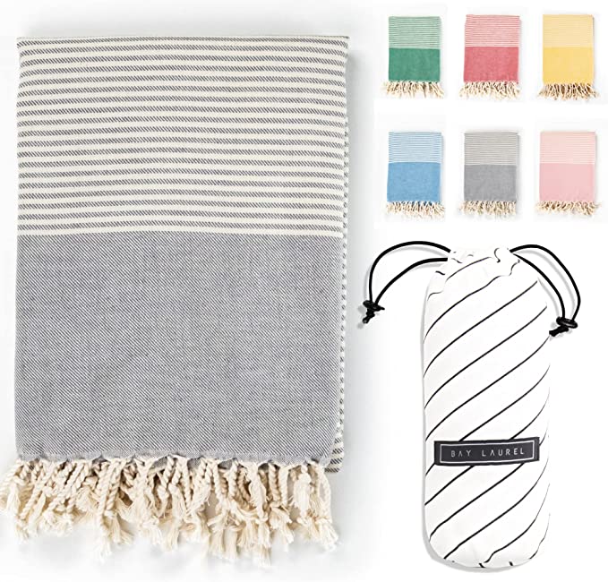Yoga Towel with Striped Bag