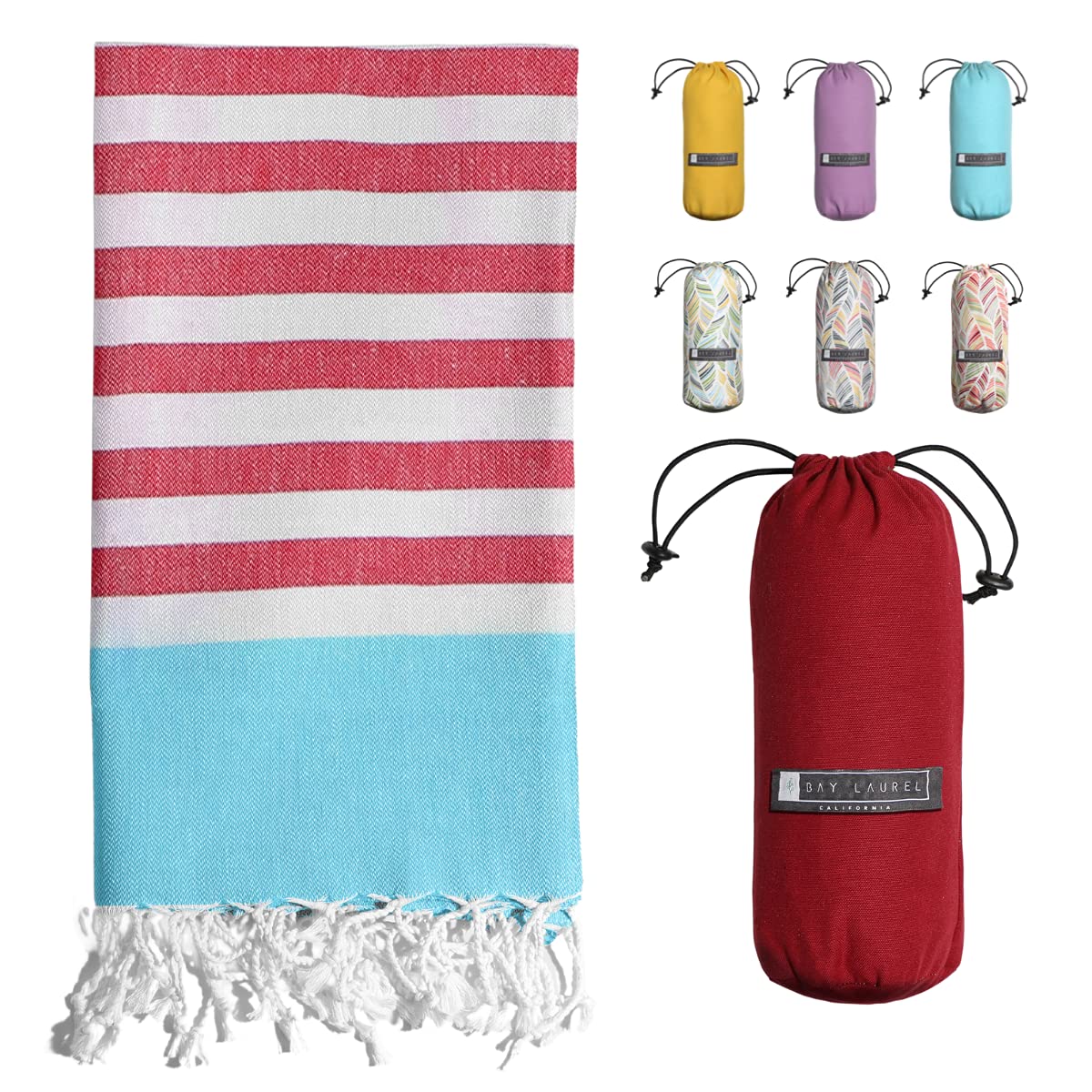 Turquoise Red With Red Bag