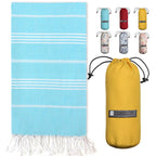 Turquoise With Plain Yellow Bag