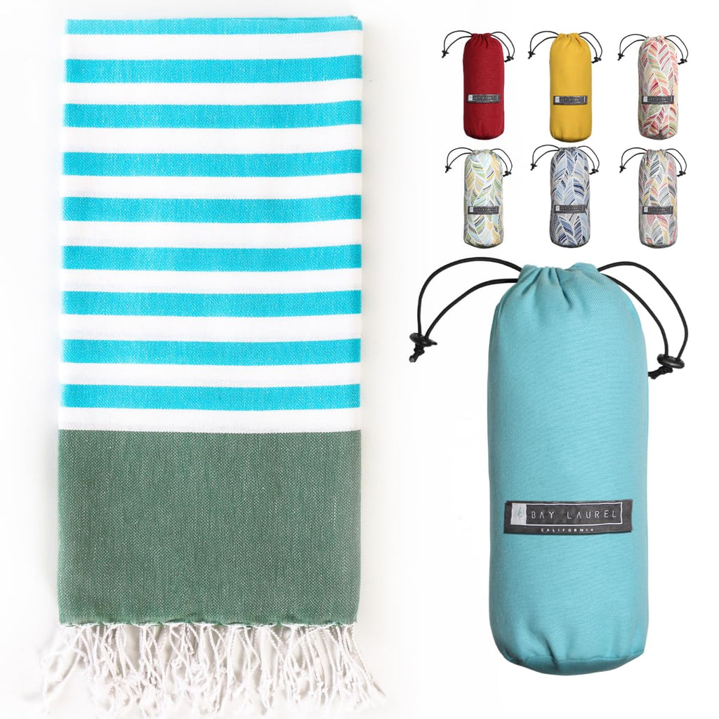 Turquoise Striped Turquoise Bag