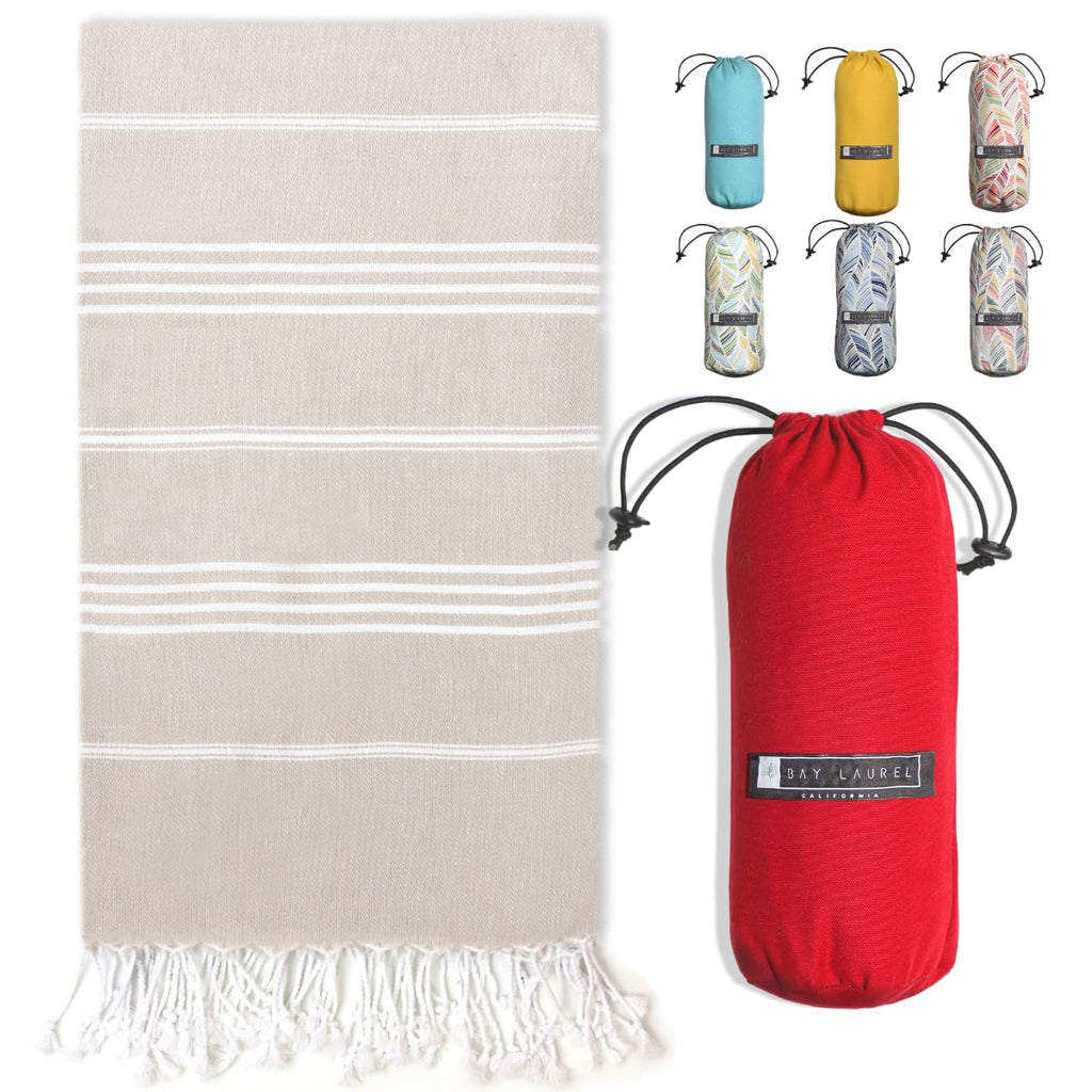 Beige With Plain Red Bag