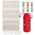 Beige With Plain Red Bag