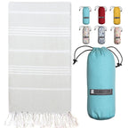 Light Grey With Plain Turquoise Bag