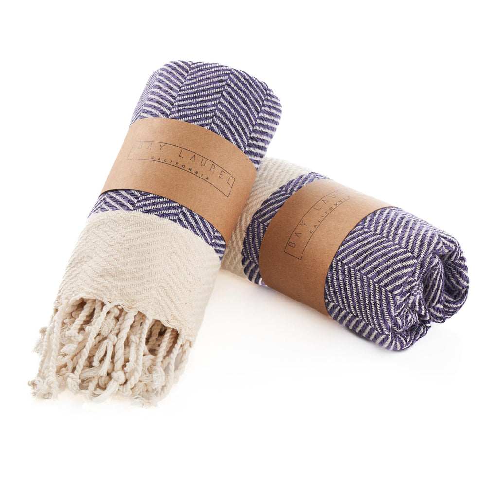Purple Herringbone 15×26