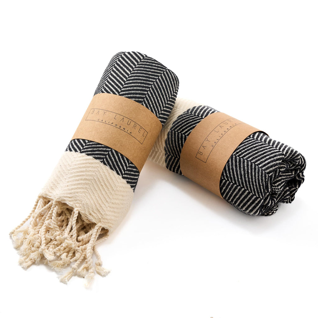 Black Herringbone 15×26