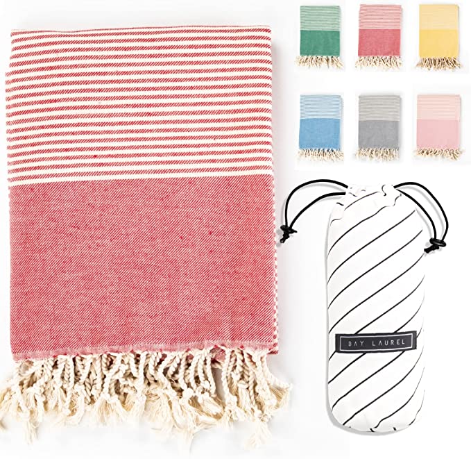 Yoga Towel with Striped Bag